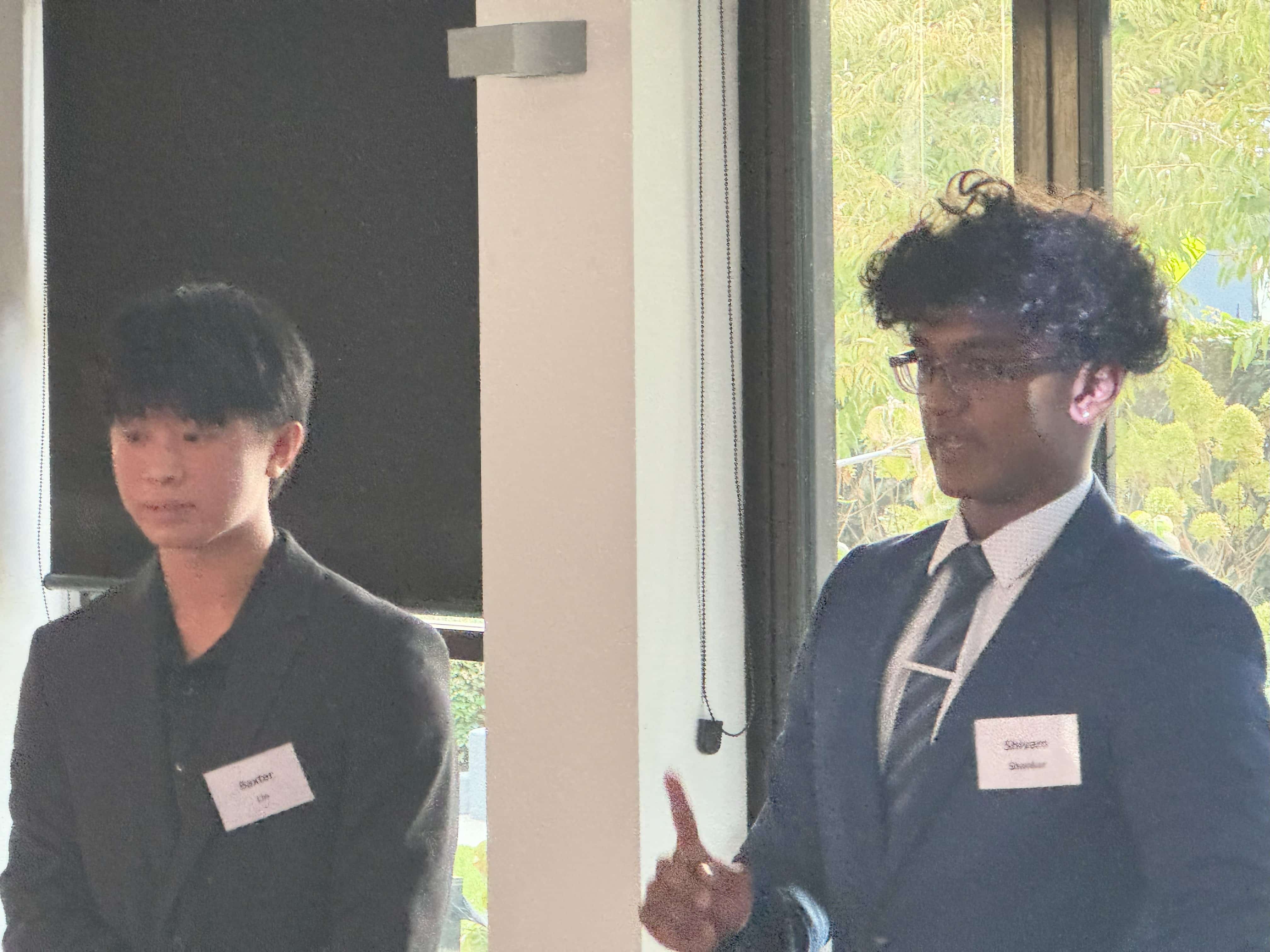 Baxter and Shiva 2024 Rotary Science and Technology forum giving feedback on their experiences to Club Meetings