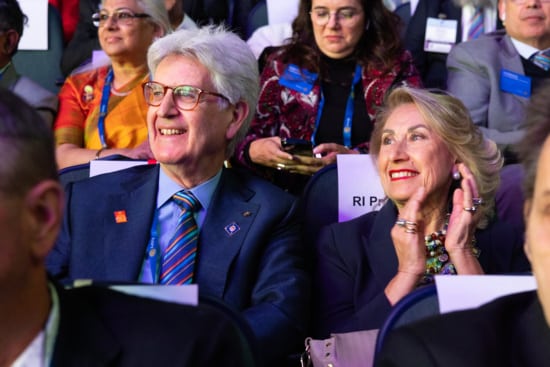 RI President 2025-26 2025-26 RI President Francesco Arezzo and his spouse Anna Maria Criscione at the opening general session. Rotary International Convention. 22 June 2025. Calgary, Canada.