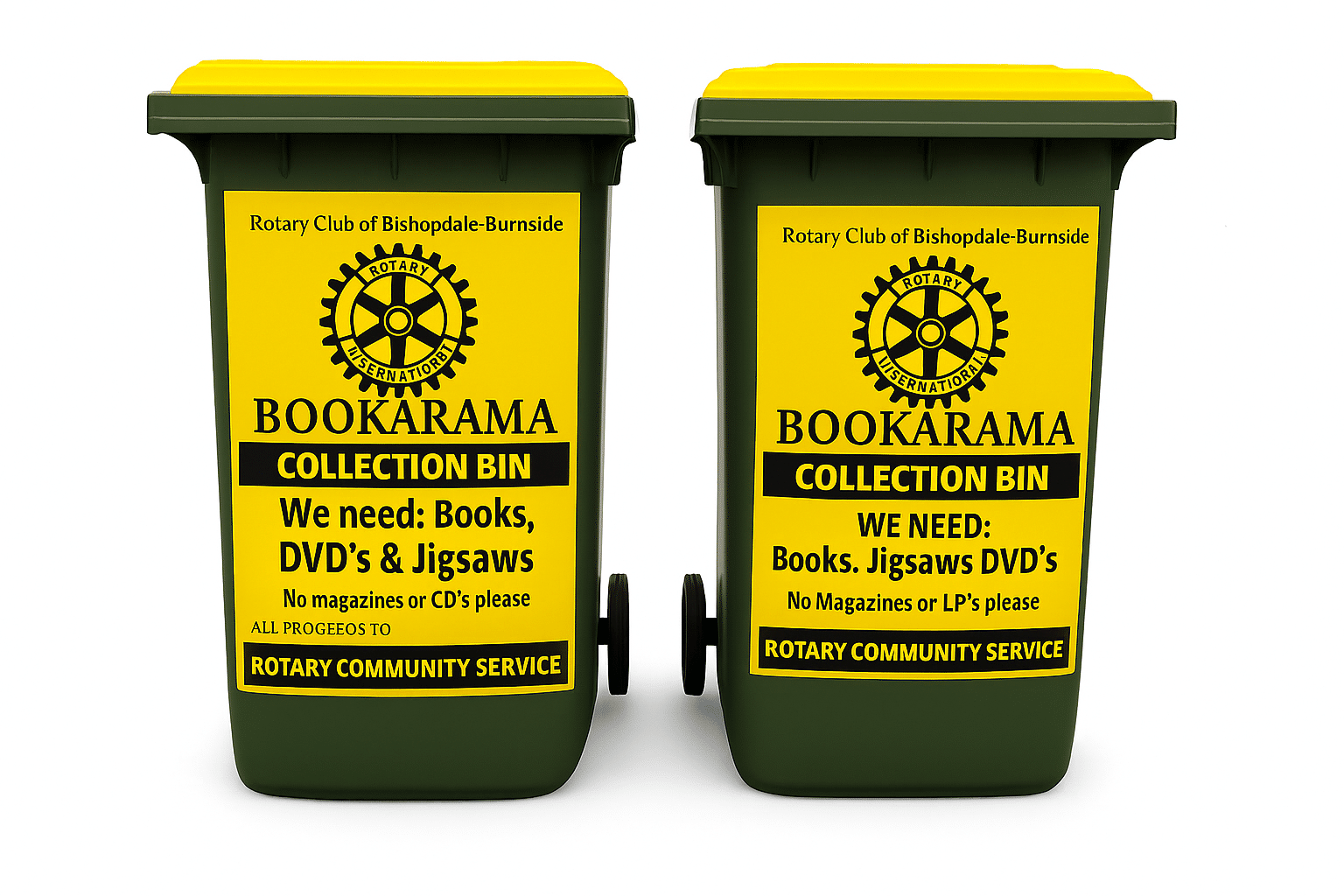 Collection Bins BOOKarama 2026 Collection Bins in 10 locations