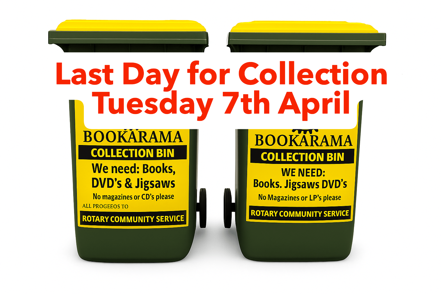 Last Day for donations to BOOKarama 2026 is Tuesday 7th April